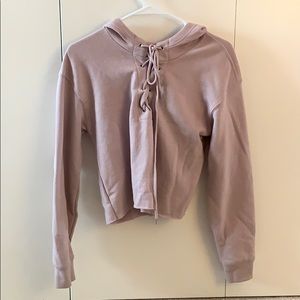 LA Hearts Tie Front Hoodie